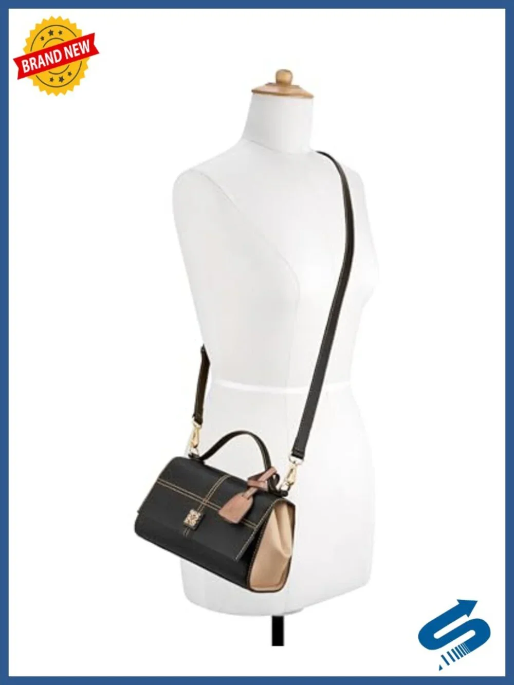 Convertible Crossbody Flap Satchel Faux Leather Top Handle